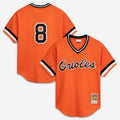Men's Baltimore Orioles Cal Ripken Jr. Mitchell & Ness Orange Authentic Batting Practice Jersey