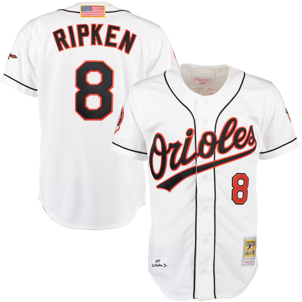 Men's Baltimore Orioles Cal Ripken Mitchell & Ness White Home Authentic Jersey - 2