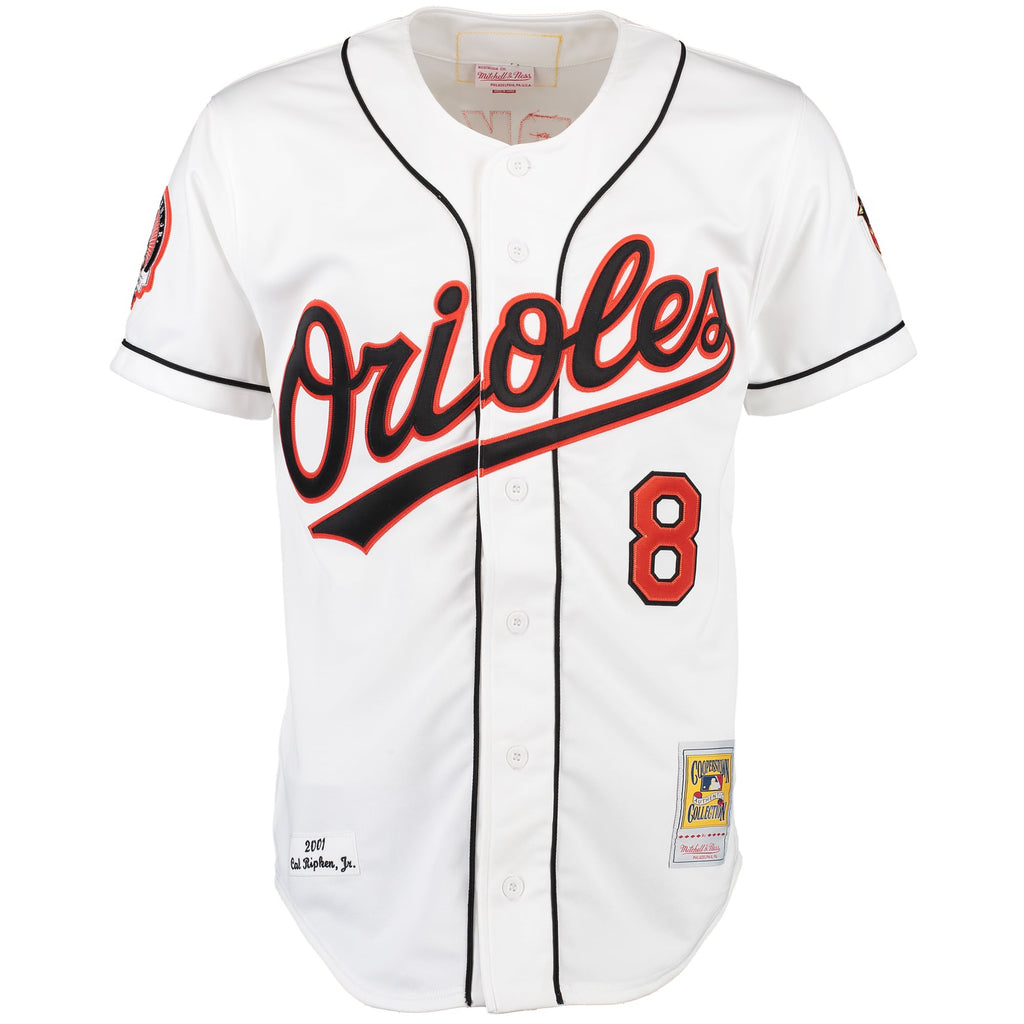 Men's Baltimore Orioles Cal Ripken Mitchell & Ness White Home Authentic Jersey - 3