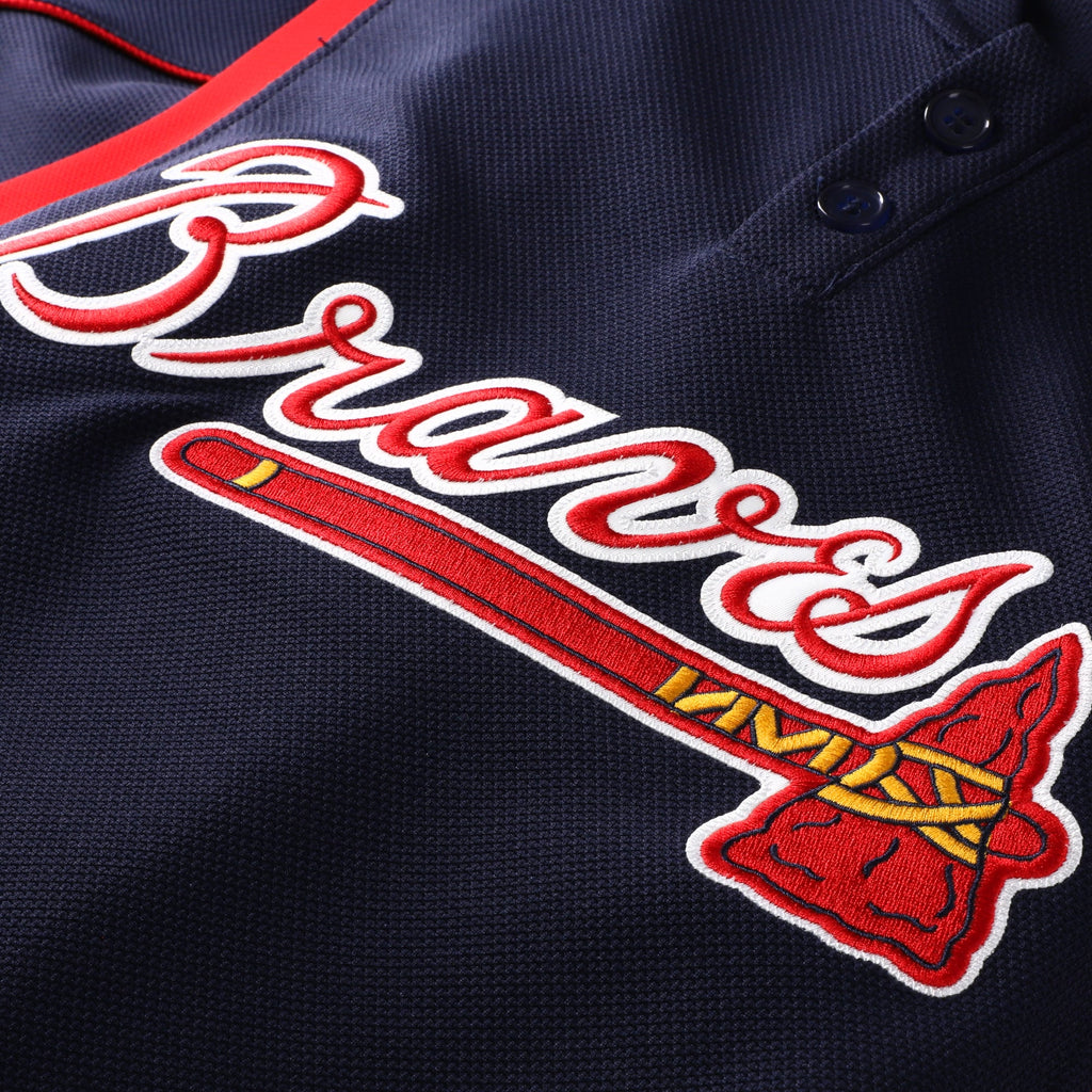Men's Atlanta Braves Chipper Jones Mitchell & Ness Navy Authentic Batting Practice Jersey - 5