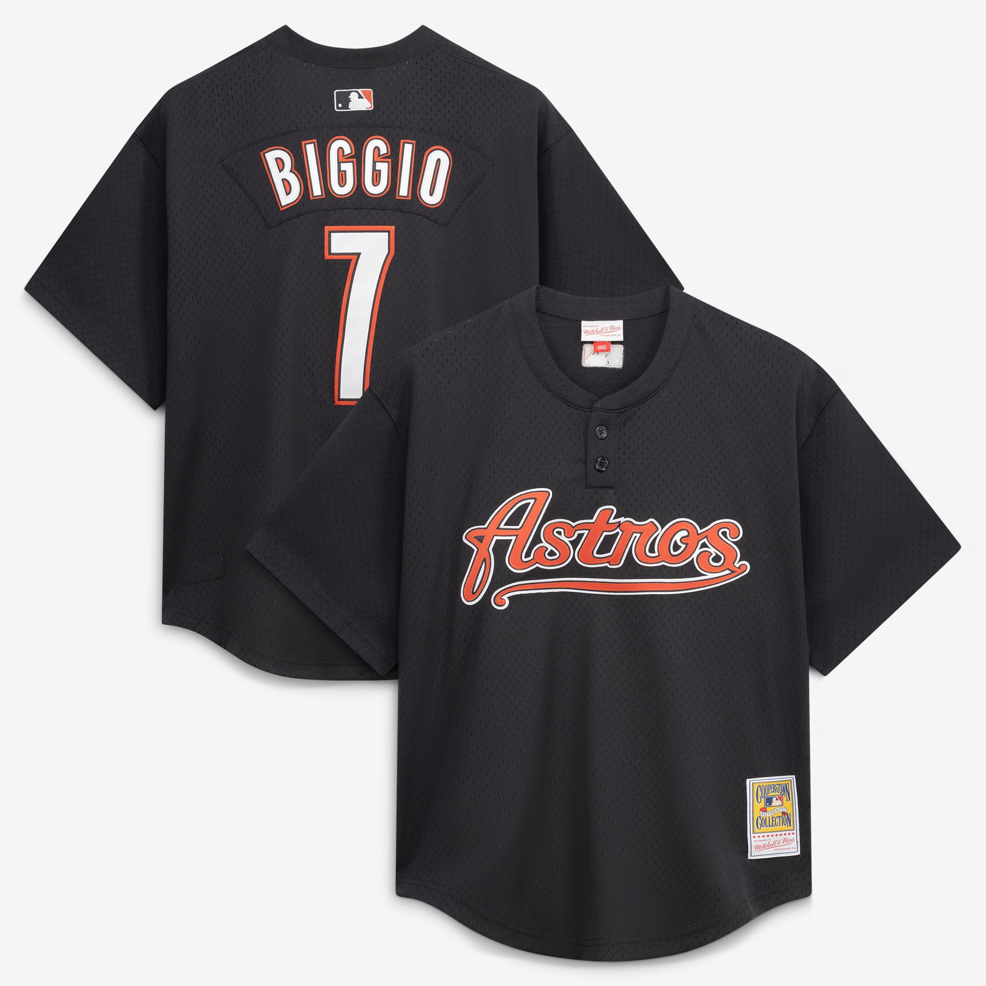 Men's Houston Astros Craig Biggio Mitchell & Ness Black Authentic Batting Practice Jersey