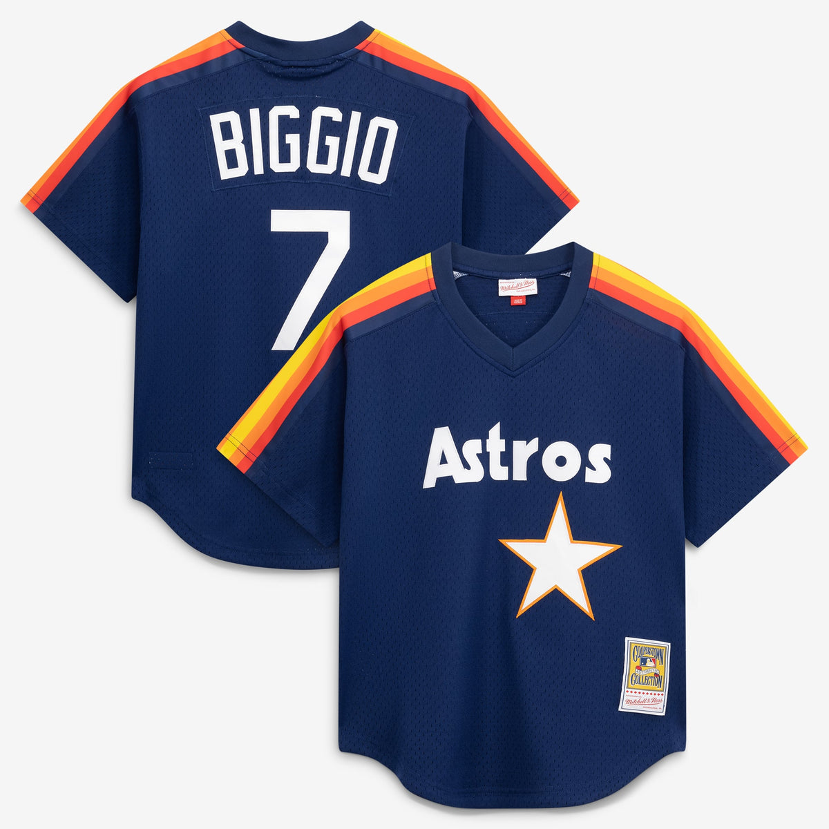 Men's Houston Astros Craig Biggio Mitchell & Ness Navy Authentic Batting Practice Jersey - 2