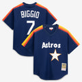 Men's Houston Astros Craig Biggio Mitchell & Ness Navy Authentic Batting Practice Jersey
