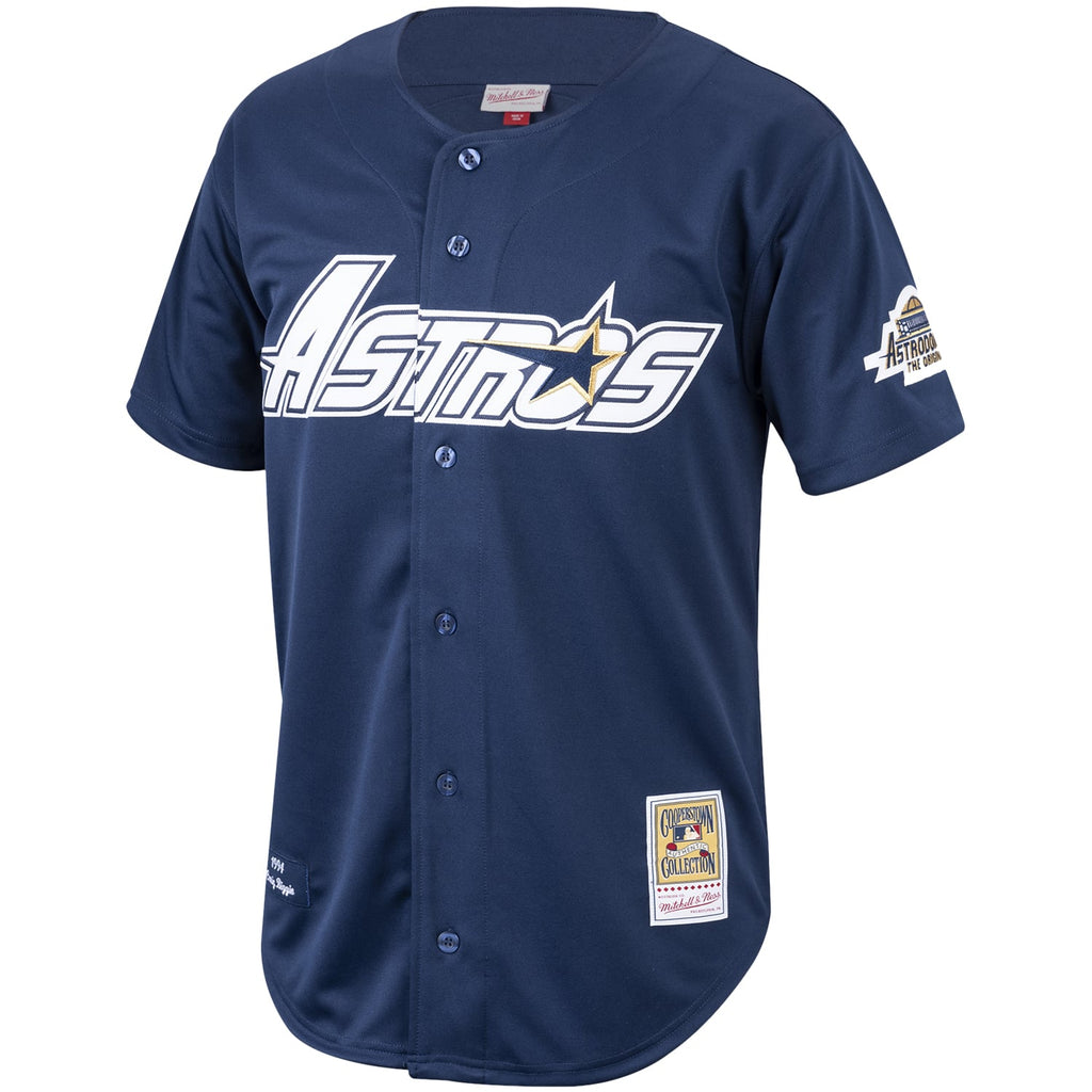 Men's Houston Astros Craig Biggio Mitchell & Ness Navy Cooperstown Collection 1994 Authentic Jersey - 3