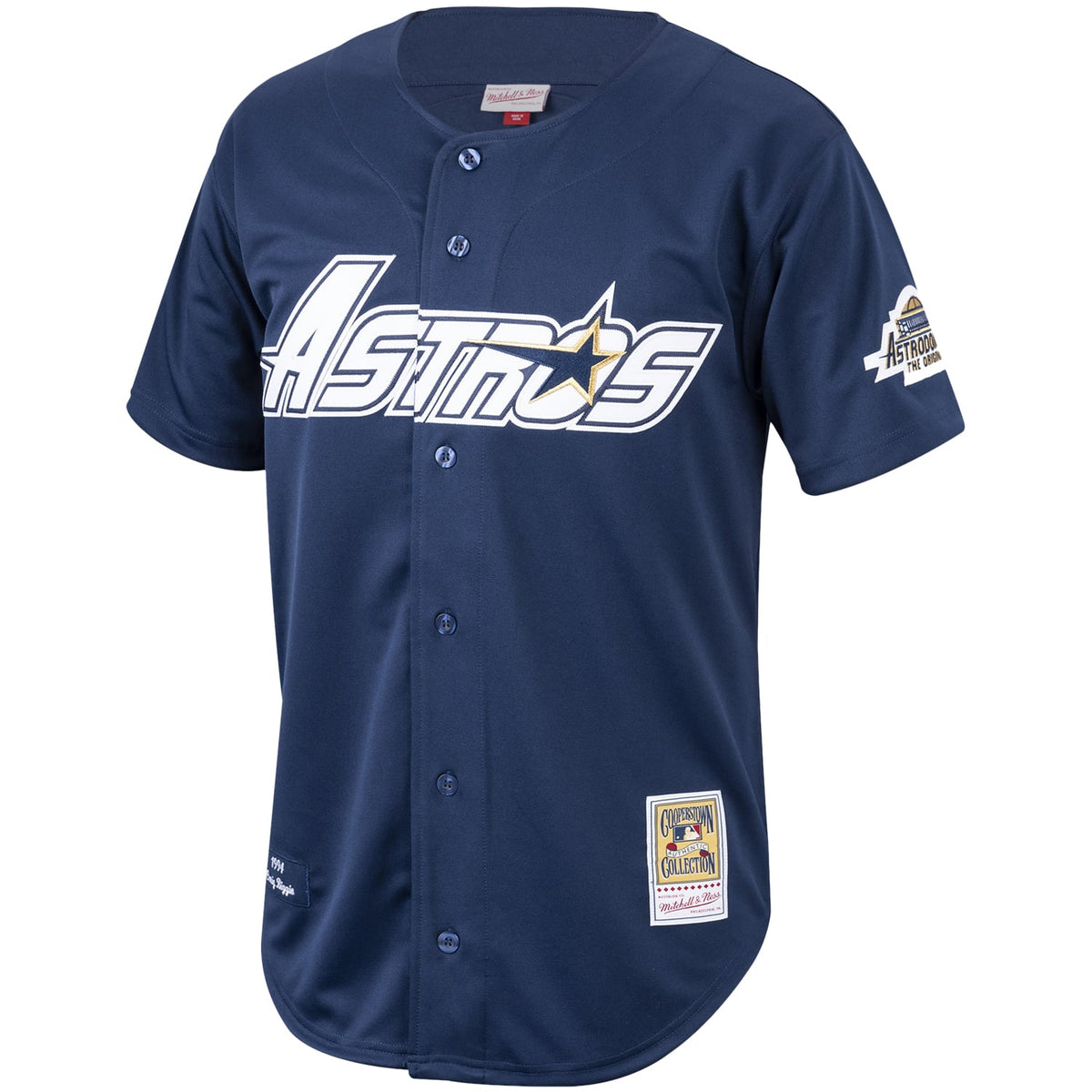 Men's Houston Astros Craig Biggio Mitchell & Ness Navy Cooperstown Collection 1994 Authentic Jersey - 3
