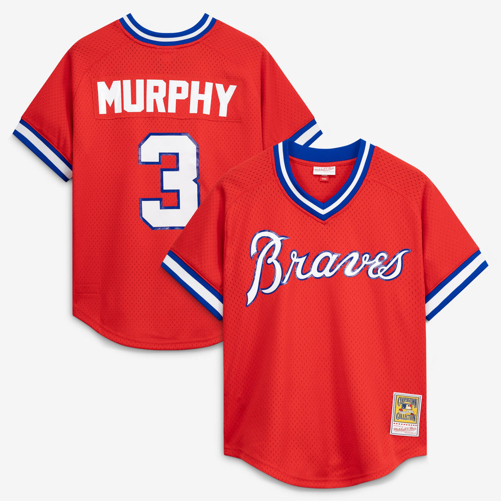 Men's Atlanta Braves Dale Murphy Mitchell & Ness Scarlet Authentic Batting Practice Jersey - 2