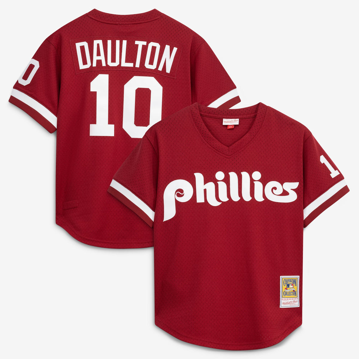 Men's Philadelphia Phillies Darren Daulton Mitchell & Ness Scarlet Authentic Batting Practice Jersey - 2