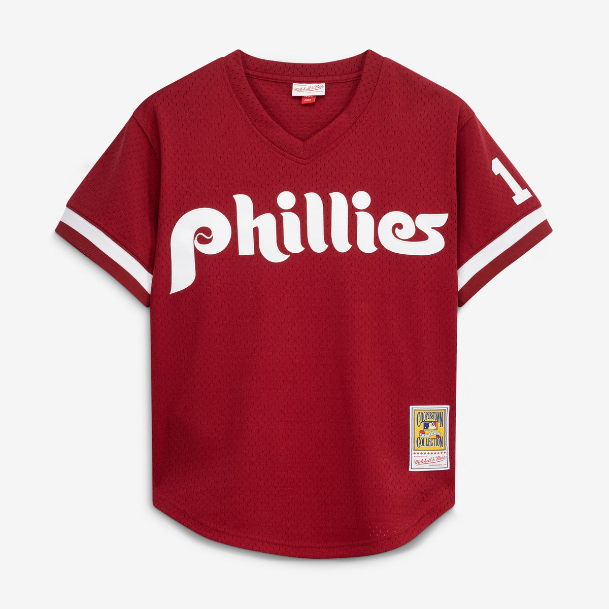 Men's Philadelphia Phillies Darren Daulton Mitchell & Ness Scarlet Authentic Batting Practice Jersey - 3