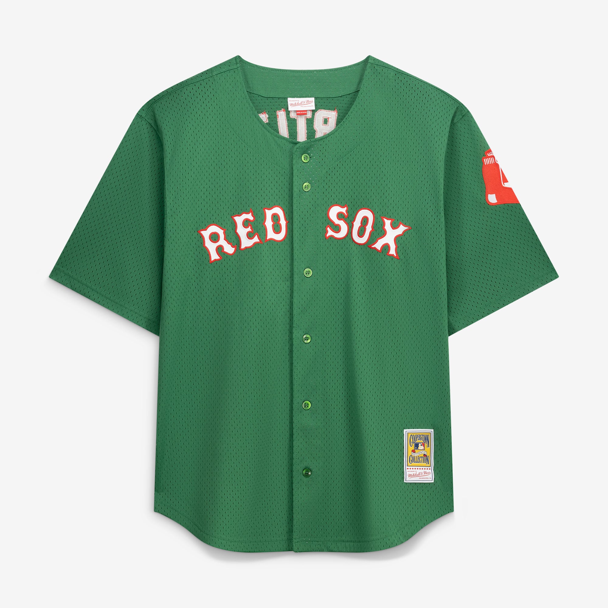 Men's Boston Red Sox David Ortiz Mitchell & Ness Kelly Green Big & Tall Cooperstown Collection Mesh Batting Practice Jersey