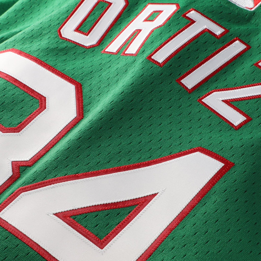 Men's Boston Red Sox David Ortiz Mitchell & Ness Kelly Green Cooperstown Collection Mesh Batting Practice Jersey - 6