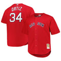 Men's Boston Red Sox David Ortiz Mitchell & Ness Red Big & Tall Cooperstown Mesh Batting Practice Jersey