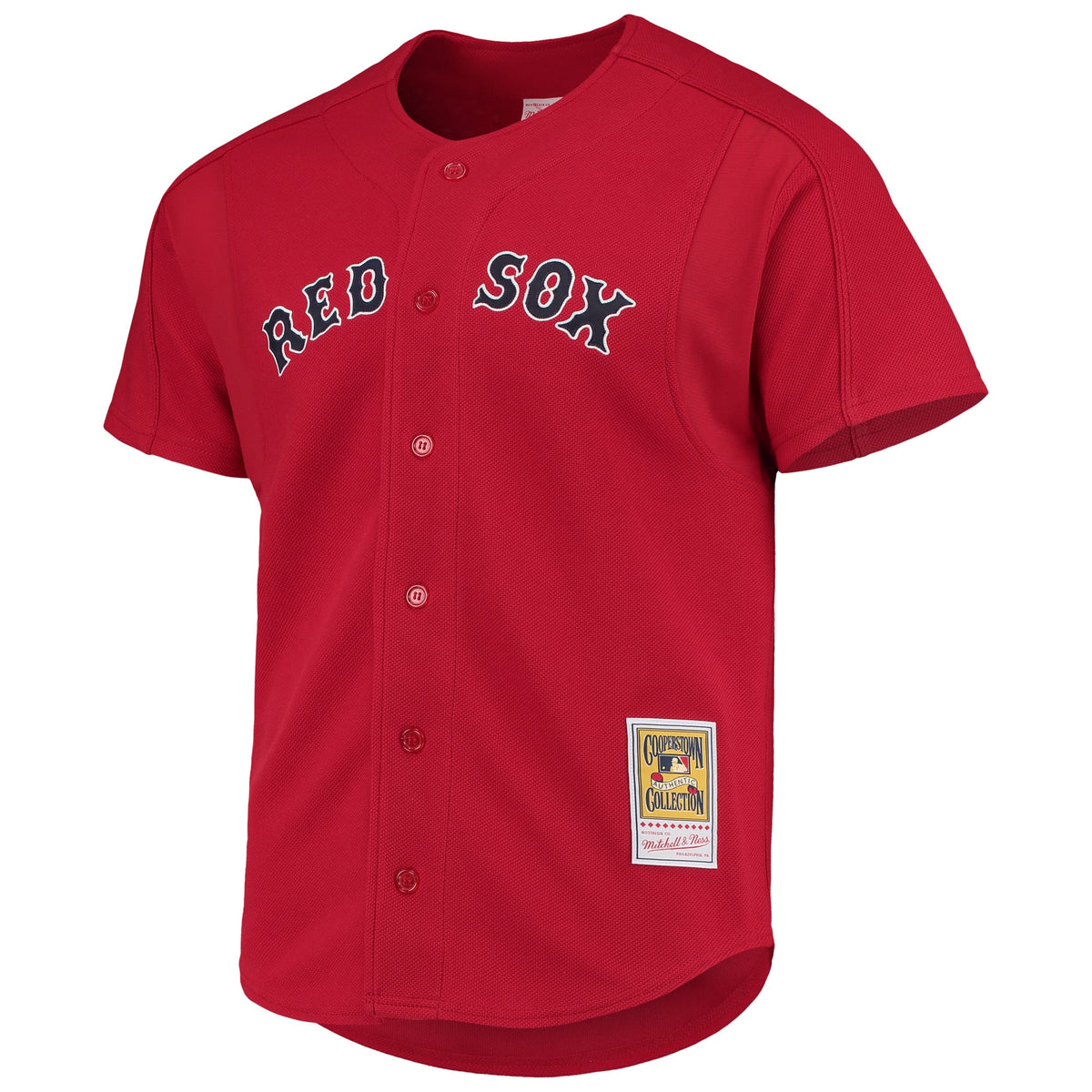 Men's Boston Red Sox David Ortiz Mitchell & Ness Red Cooperstown Collection Mesh Batting Practice Button-Up Jersey - 3