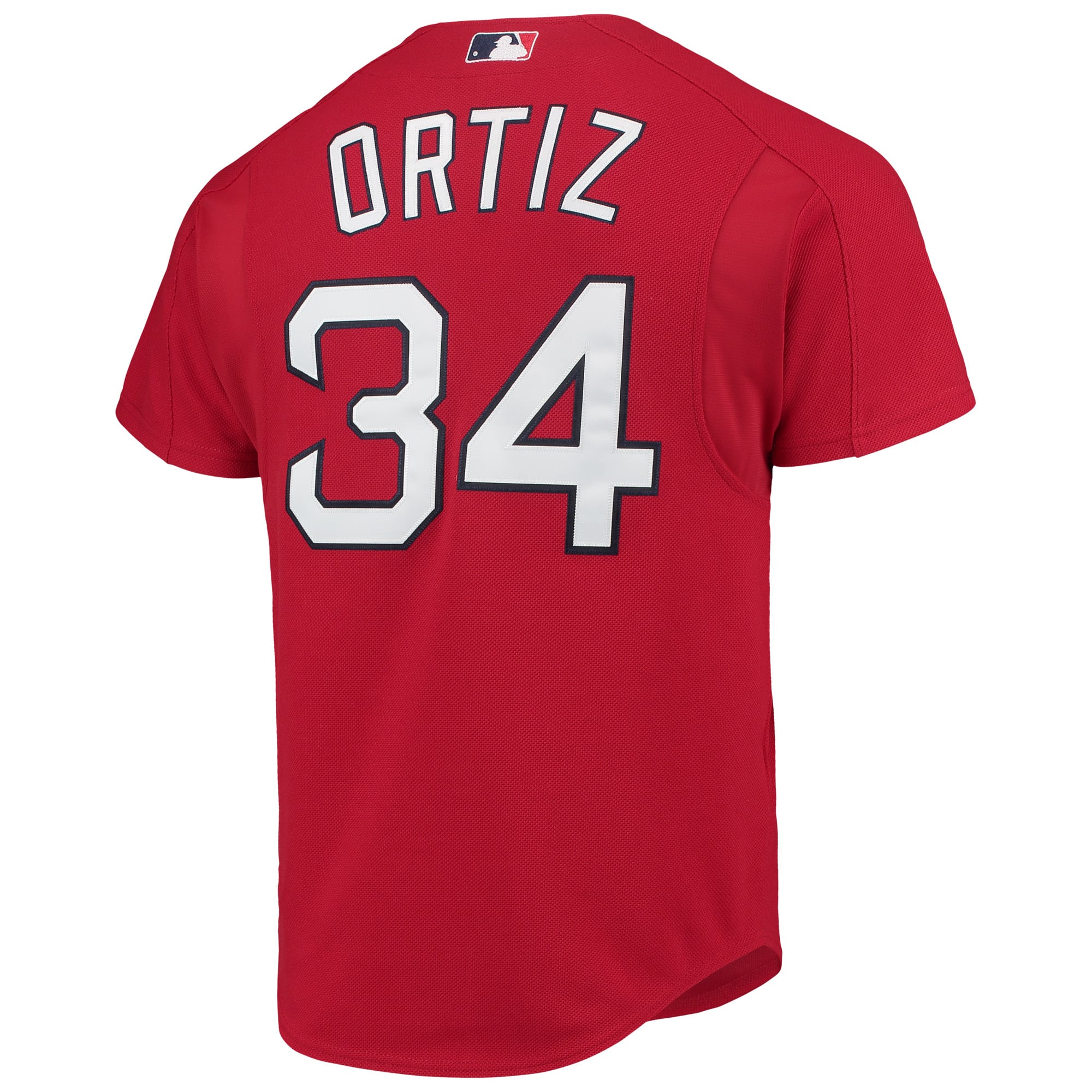 Men's Boston Red Sox David Ortiz Mitchell & Ness Red Cooperstown Collection Mesh Batting Practice Button-Up Jersey - 4