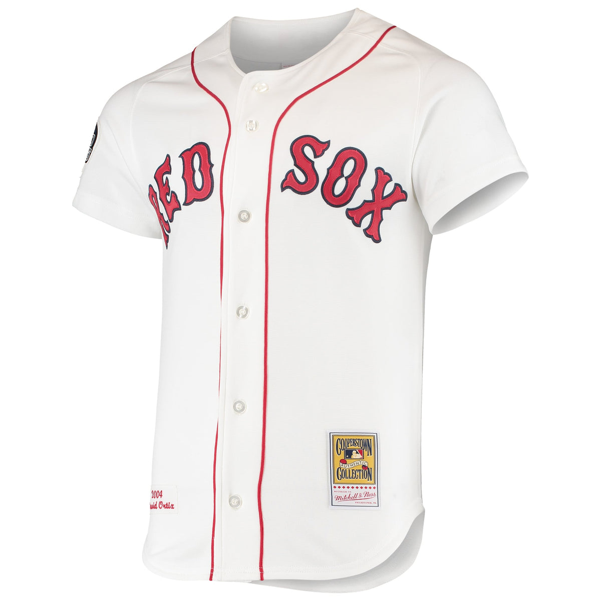 Men's Boston Red Sox David Ortiz Mitchell & Ness White 2004 Cooperstown Collection Home Authentic Jersey - 3