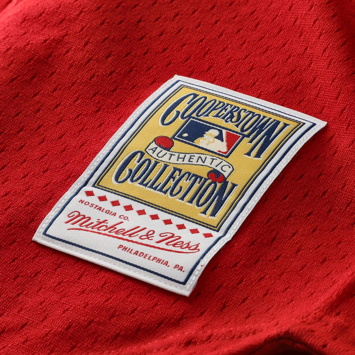 Men's Cincinnati Reds Deion Sanders Mitchell & Ness Red Cooperstown Mesh Batting Practice Button-Up Jersey - 8