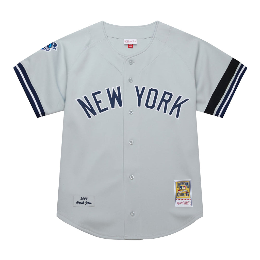 Men's New York Yankees Derek Jeter Mitchell & Ness Gray Cooperstown Collection 2000 World Series Authentic Jersey - 3