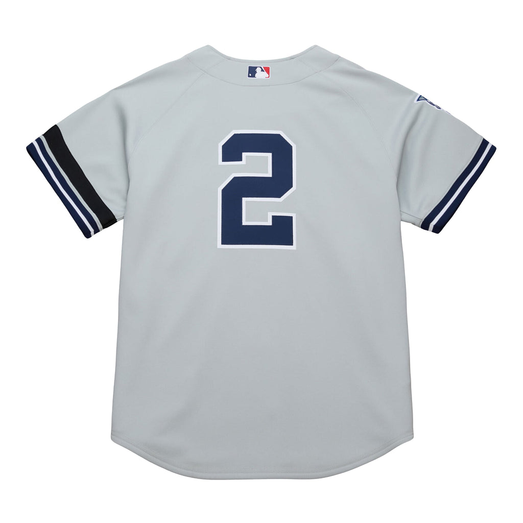Men's New York Yankees Derek Jeter Mitchell & Ness Gray Cooperstown Collection 2000 World Series Authentic Jersey - 4
