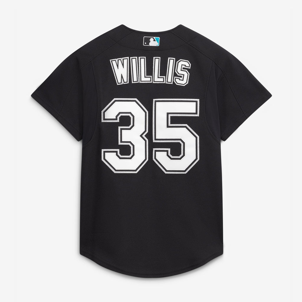 Men's Florida Marlins Dontrelle Willis Mitchell & Ness Black Cooperstown Collection Mesh Batting Practice Button-Up Jersey - 4