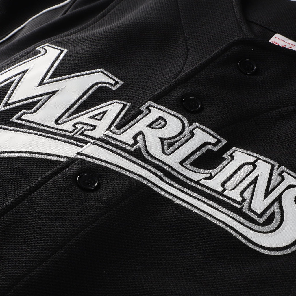 Men's Florida Marlins Dontrelle Willis Mitchell & Ness Black Cooperstown Collection Mesh Batting Practice Button-Up Jersey - 5