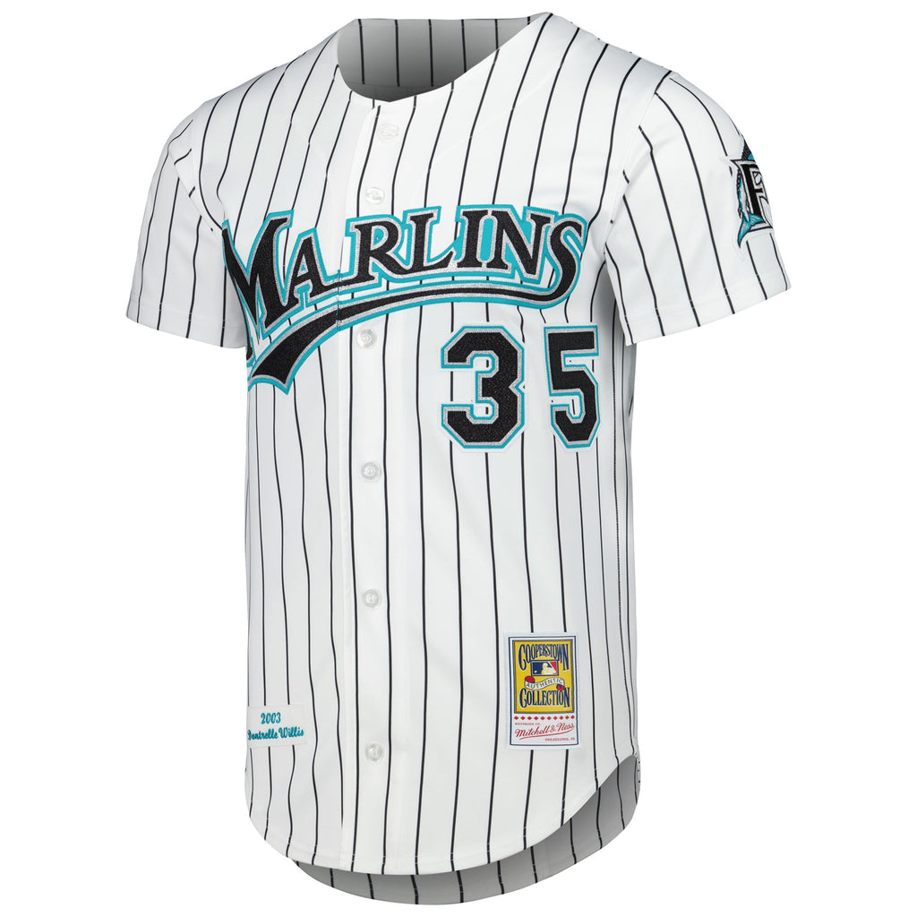 Men's Florida Marlins Dontrelle Willis Mitchell & Ness White Cooperstown Collection Authentic Jersey - 3