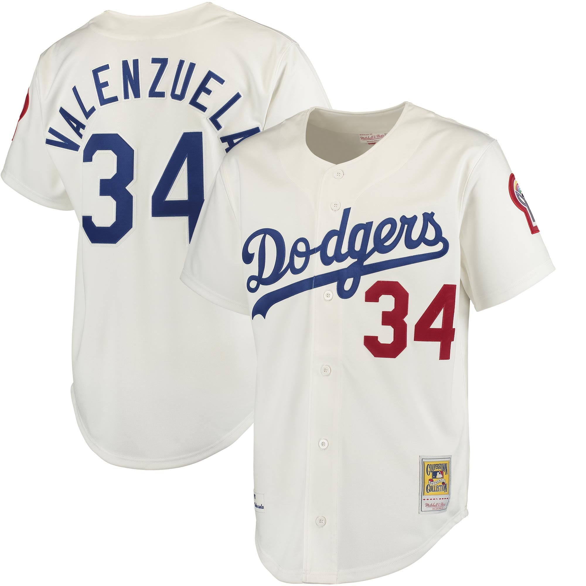 Men's Los Angeles Dodgers Fernando Valenzuela Mitchell & Ness Gray Authentic Jersey - 2