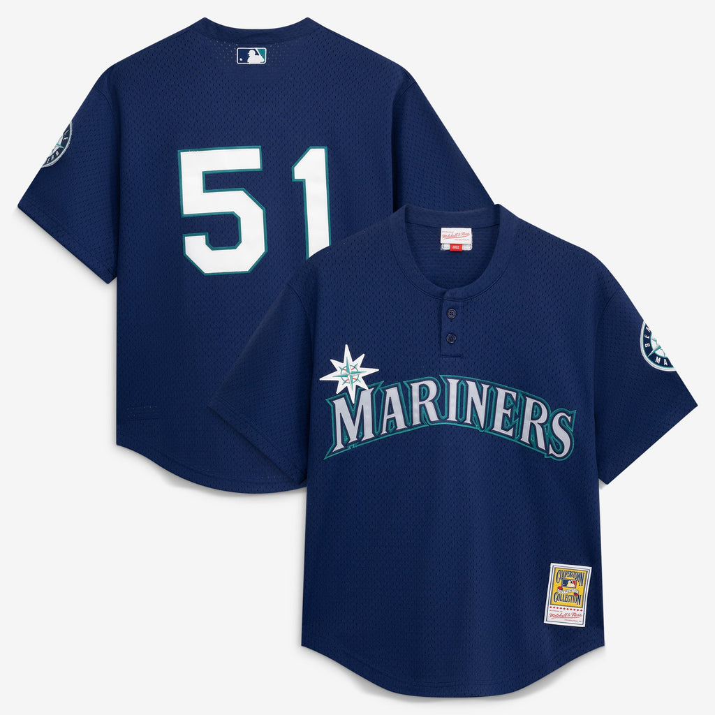 Men's Seattle Mariners Ichiro Suzuki Mitchell & Ness Navy Authentic Batting Practice Jersey
