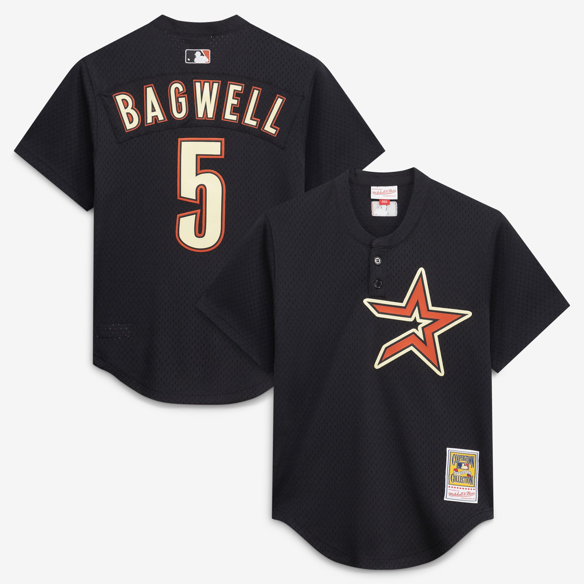 Men's Houston Astros Jeff Bagwell Mitchell & Ness Black Authentic Batting Practice Jersey