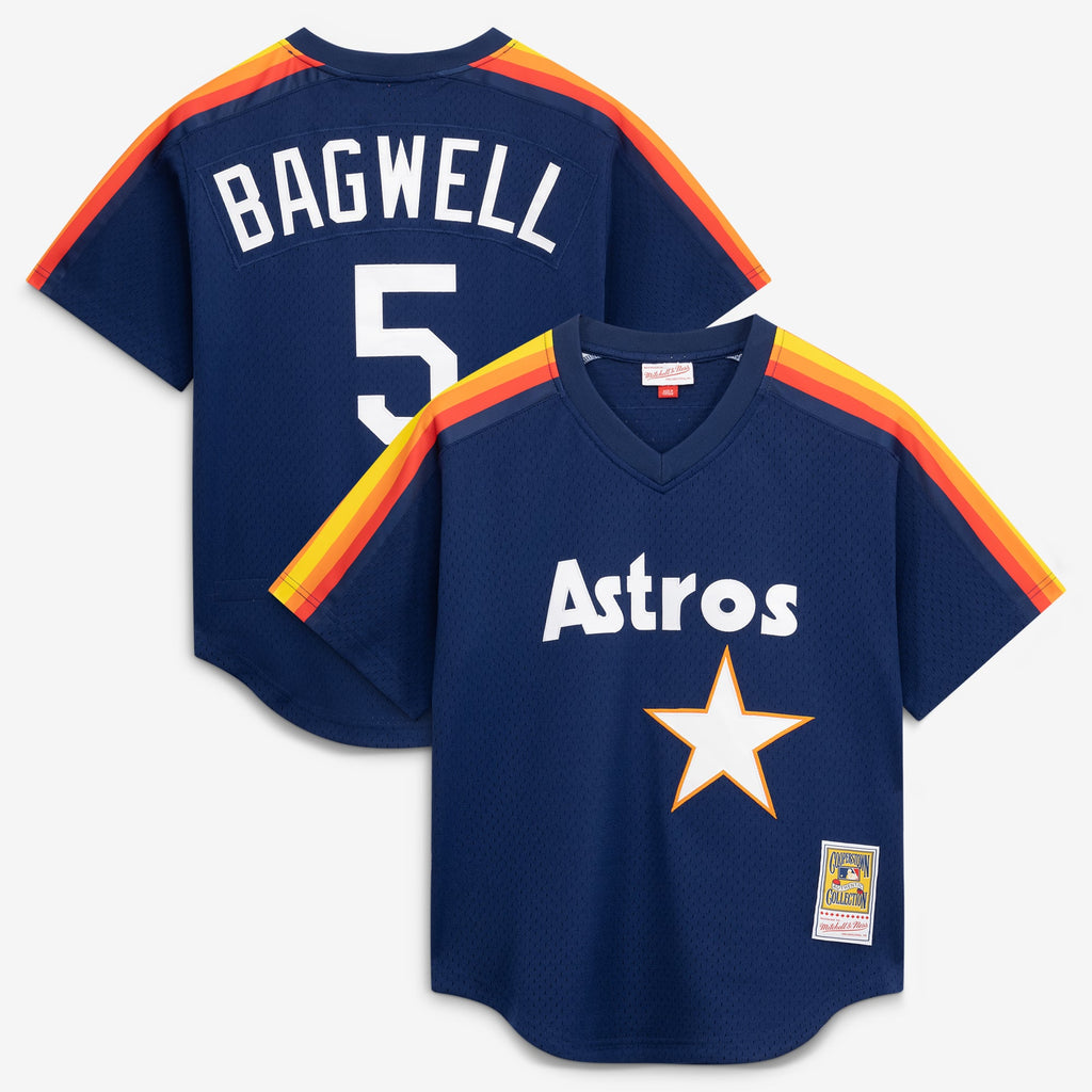 Men's Houston Astros Jeff Bagwell Mitchell & Ness Navy Authentic Batting Practice Jersey