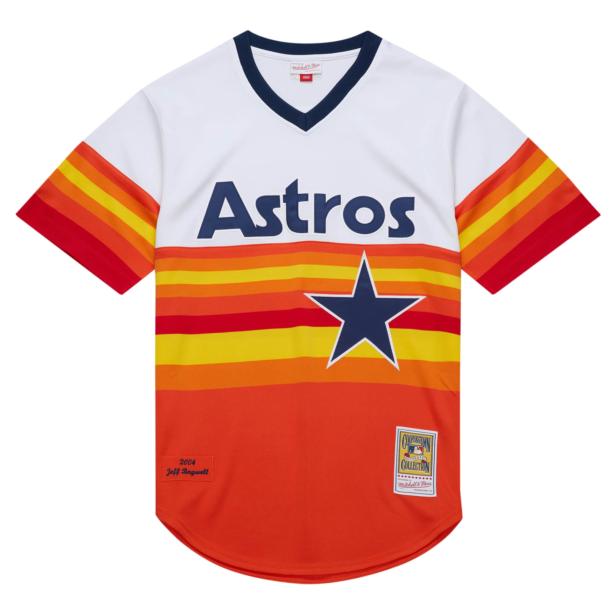Men's Houston Astros Jeff Bagwell Mitchell & Ness White 2004 Cooperstown Collection Authentic Throwback Jersey - 3