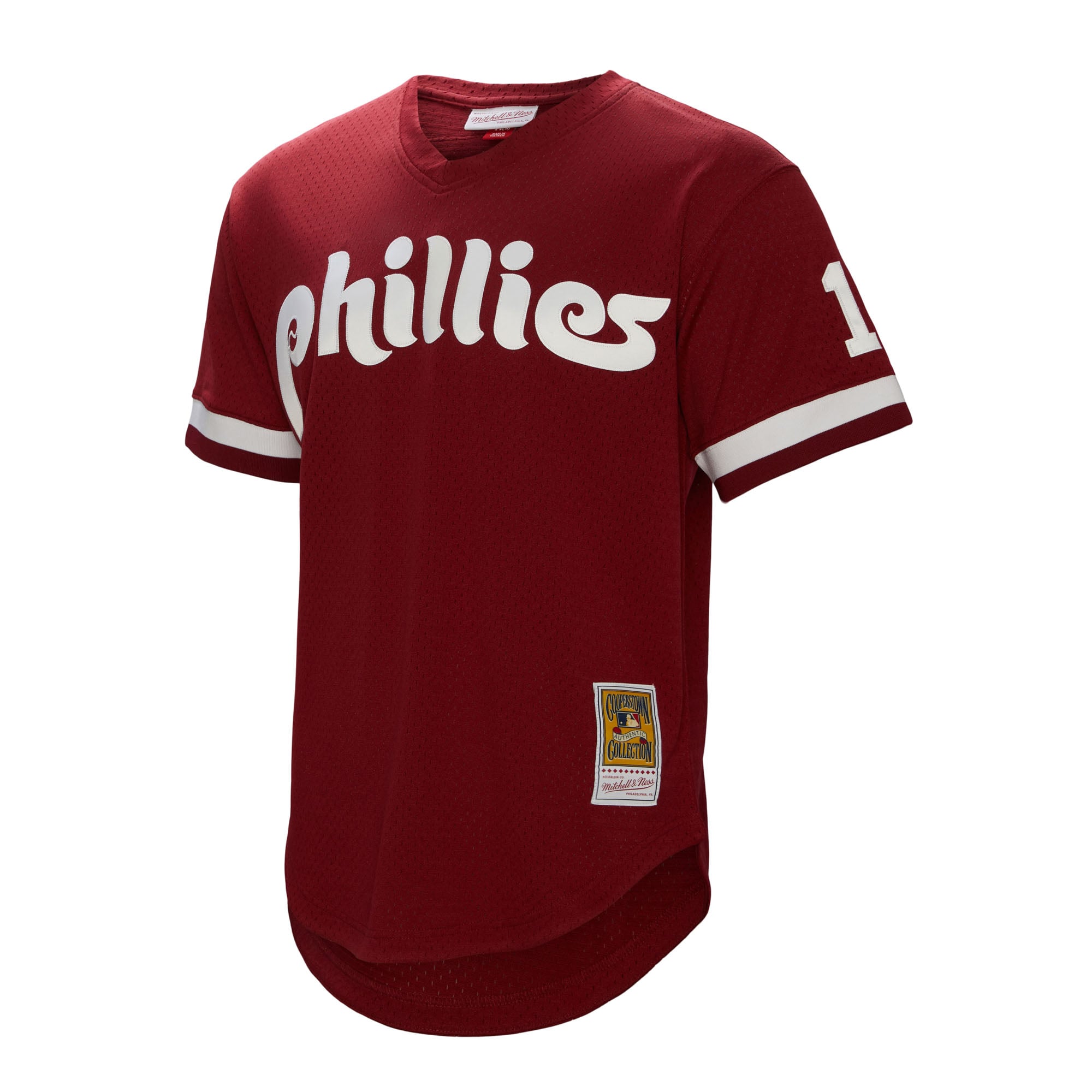 Men's Philadelphia Phillies John Kruk Mitchell & Ness Burgundy Big & Tall Cooperstown Collection Mesh Batting Practice Jersey - 6