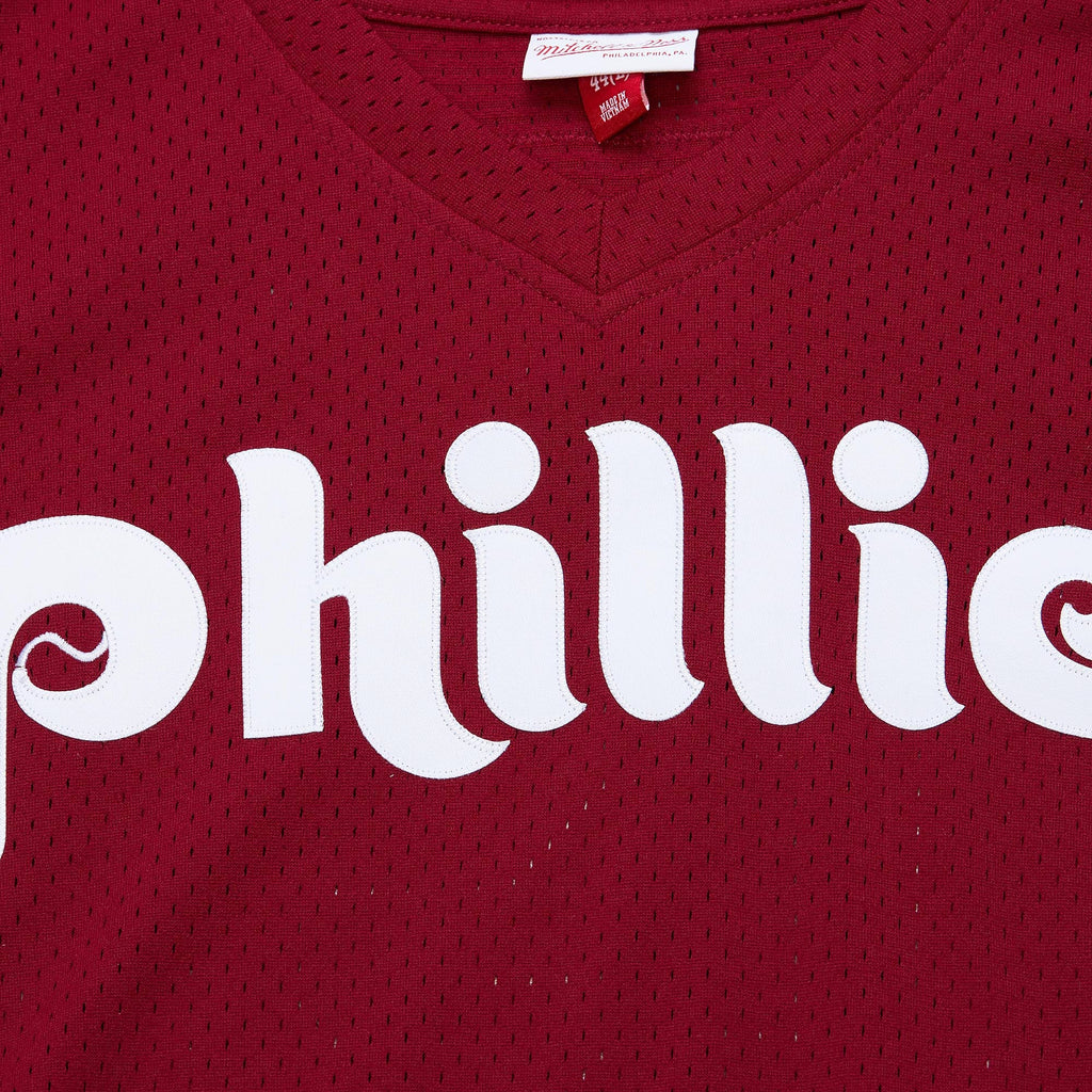 Men's Philadelphia Phillies John Kruk Mitchell & Ness Burgundy Big & Tall Cooperstown Collection Mesh Batting Practice Jersey - 9