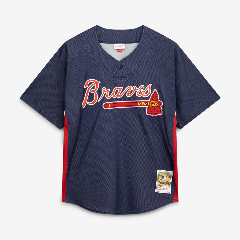 Men's Atlanta Braves John Smoltz Mitchell & Ness Navy Authentic Batting Practice Jersey - 3
