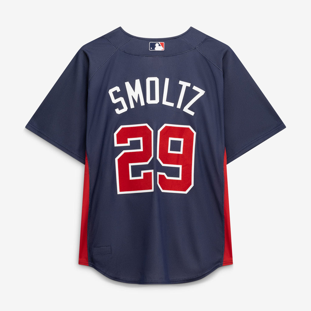 Men's Atlanta Braves John Smoltz Mitchell & Ness Navy Authentic Batting Practice Jersey - 4