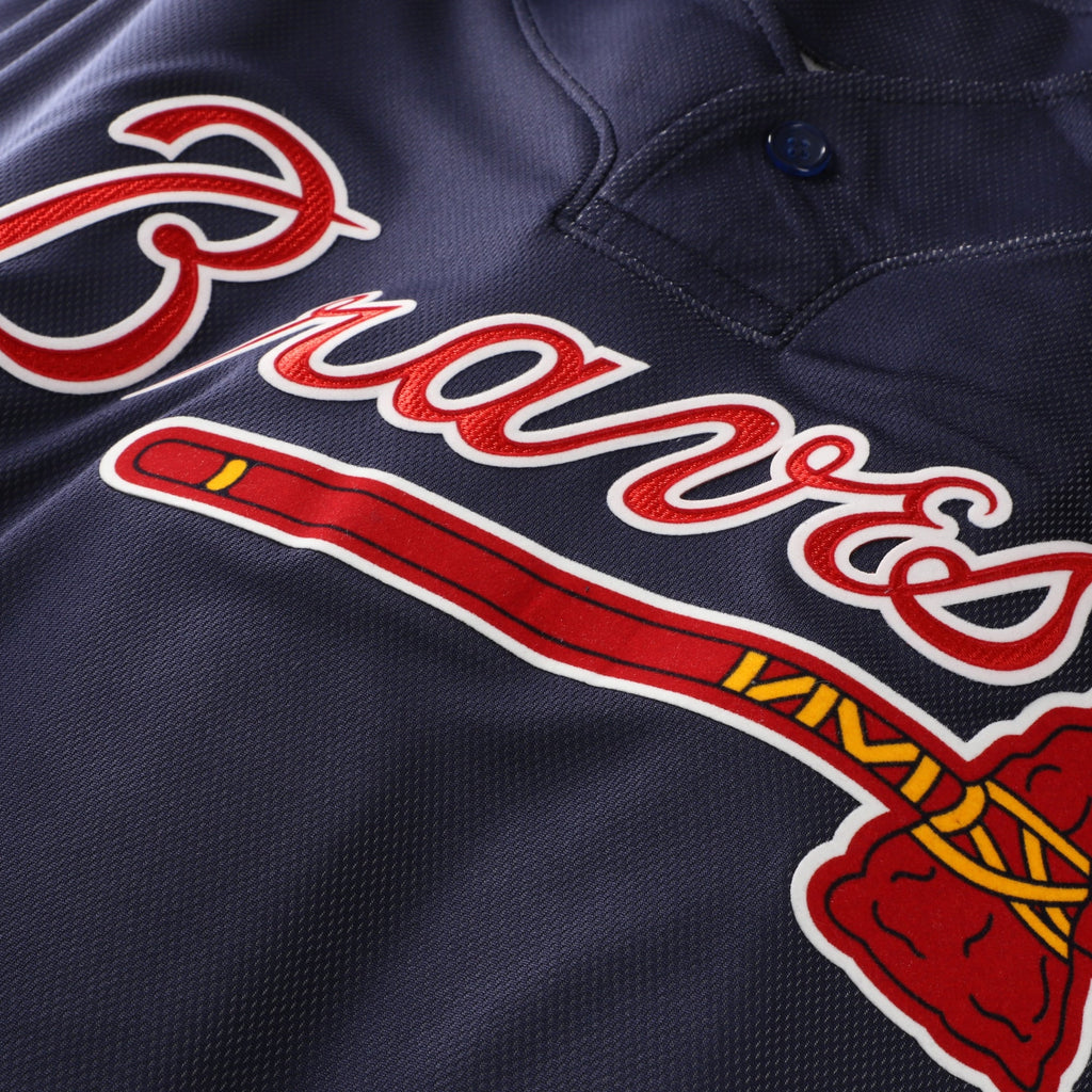 Men's Atlanta Braves John Smoltz Mitchell & Ness Navy Authentic Batting Practice Jersey - 5
