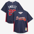 Men's Atlanta Braves John Smoltz Mitchell & Ness Navy Authentic Batting Practice Jersey