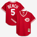 Men's Cincinnati Reds Johnny Bench Mitchell & Ness Scarlet Authentic Batting Practice Jersey