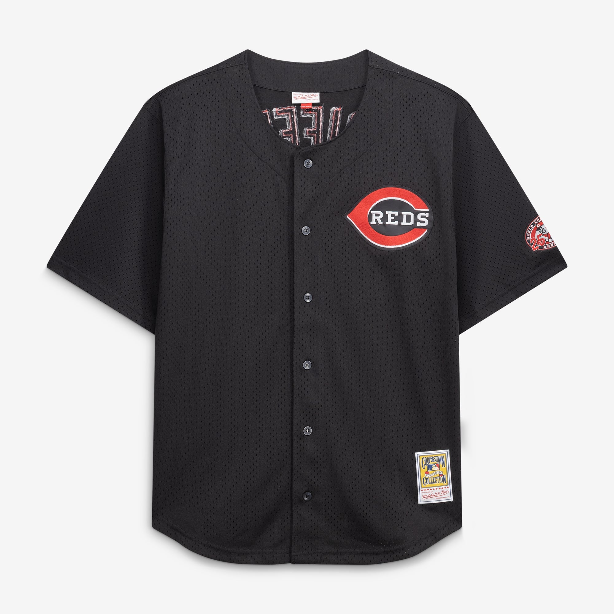 Men's Cincinnati Reds Ken Griffey Jr. Mitchell & Ness Black Big & Tall Cooperstown Mesh Batting Practice Jersey - 3