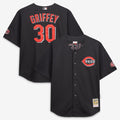 Men's Cincinnati Reds Ken Griffey Jr. Mitchell & Ness Black Big & Tall Cooperstown Mesh Batting Practice Jersey