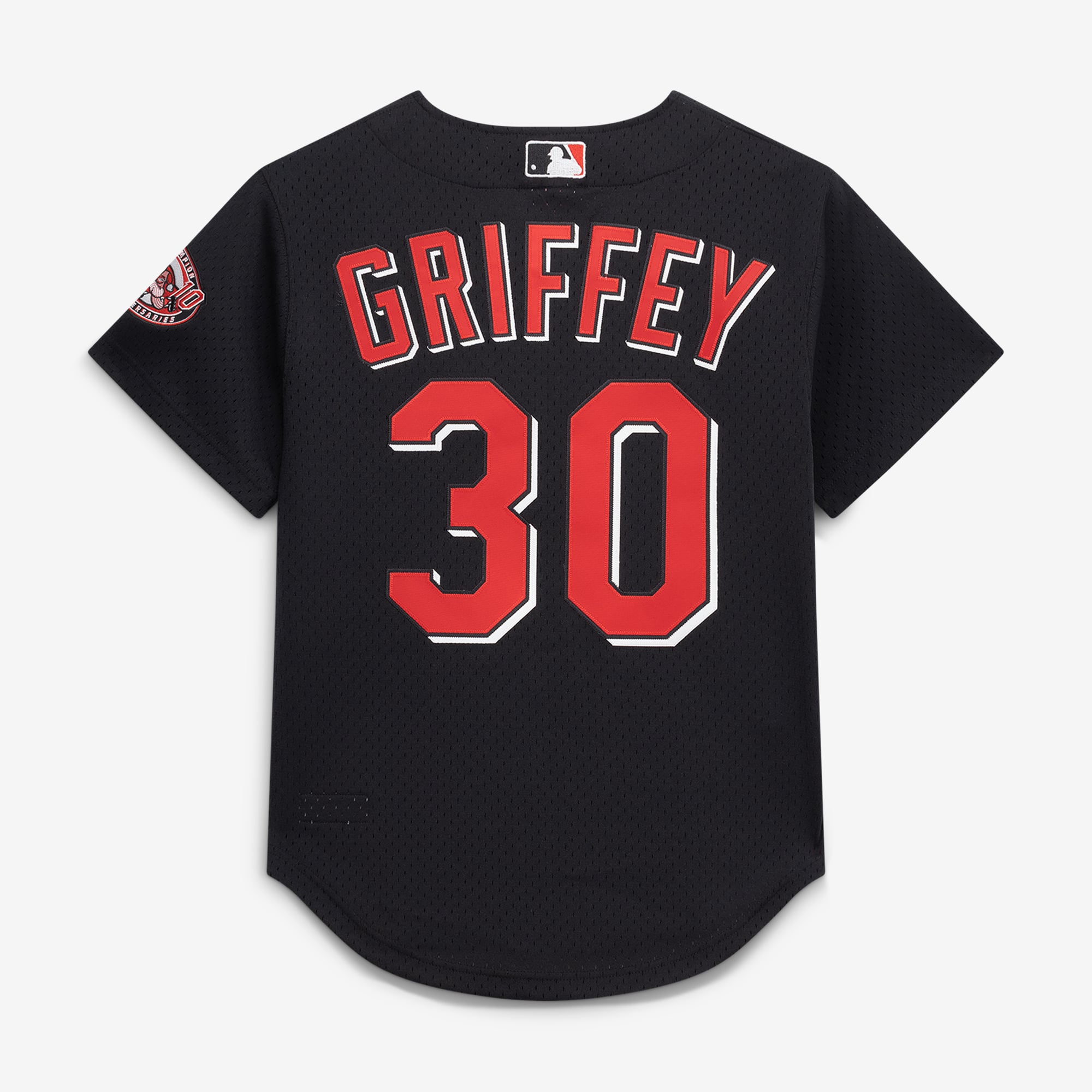 Men's Cincinnati Reds Ken Griffey Jr. Mitchell & Ness Black Cooperstown Collection Mesh Batting Practice Button-Up Jersey - 4