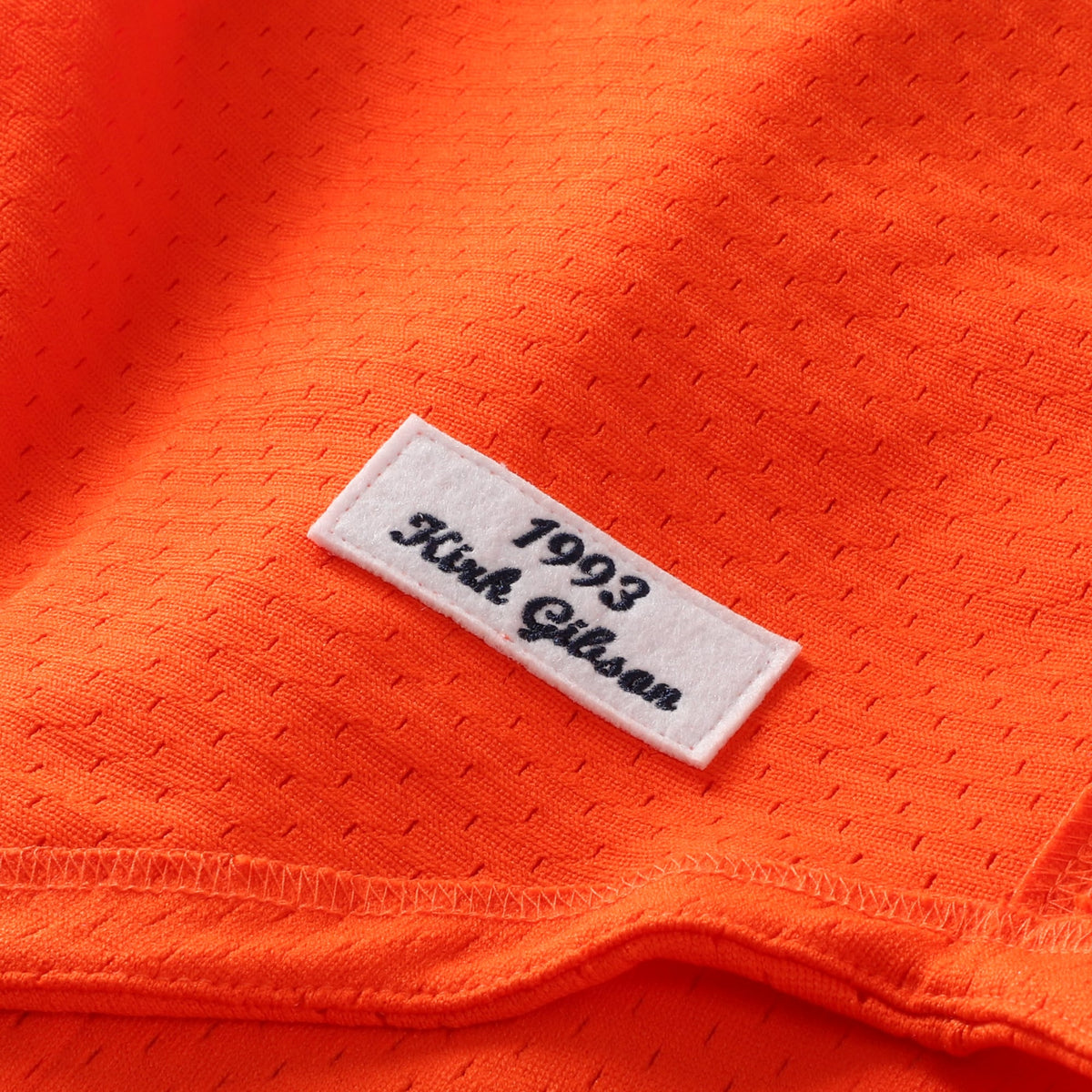 Men's Detroit Tigers Kirk Gibson Mitchell & Ness Orange Cooperstown Collection Mesh Batting Practice Button-Up Jersey - 7