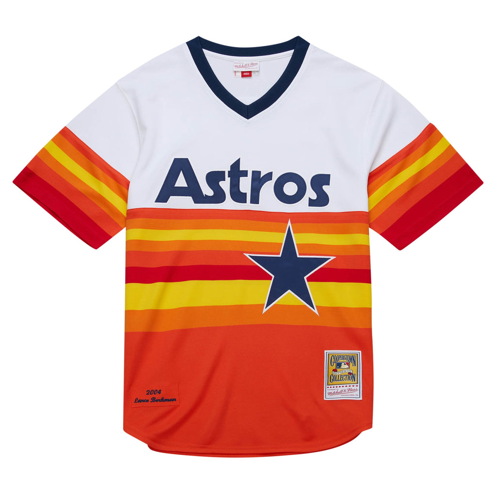 Men's Houston Astros Lance Berkman Mitchell & Ness White 2004 Cooperstown Collection Authentic Throwback Jersey - 3