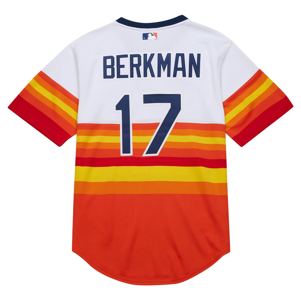 Men's Houston Astros Lance Berkman Mitchell & Ness White 2004 Cooperstown Collection Authentic Throwback Jersey - 4