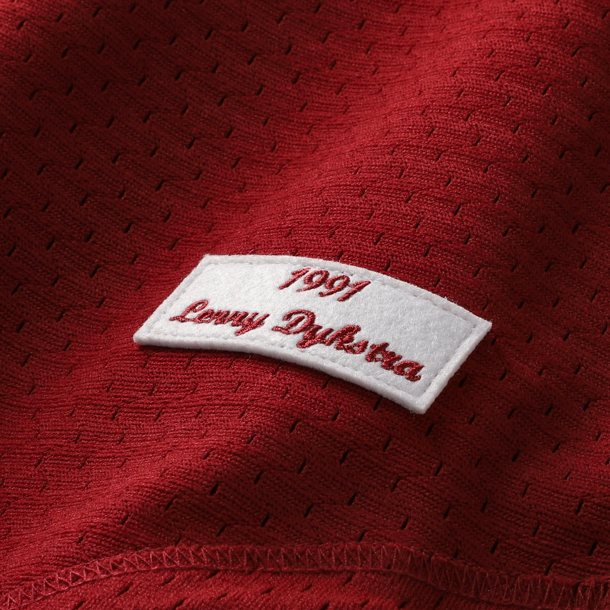 Men's Philadelphia Phillies Lenny Dykstra Mitchell & Ness Scarlet Authentic Batting Practice Jersey - 7