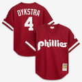 Men's Philadelphia Phillies Lenny Dykstra Mitchell & Ness Scarlet Authentic Batting Practice Jersey