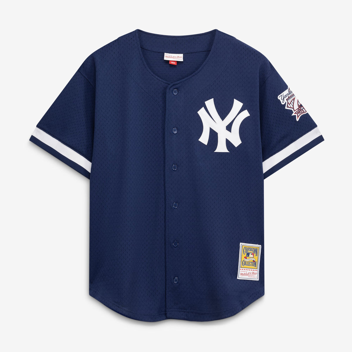 Men's New York Yankees Mariano Rivera Mitchell & Ness Navy Cooperstown Collection Mesh Batting Practice Button-Up Jersey - 3