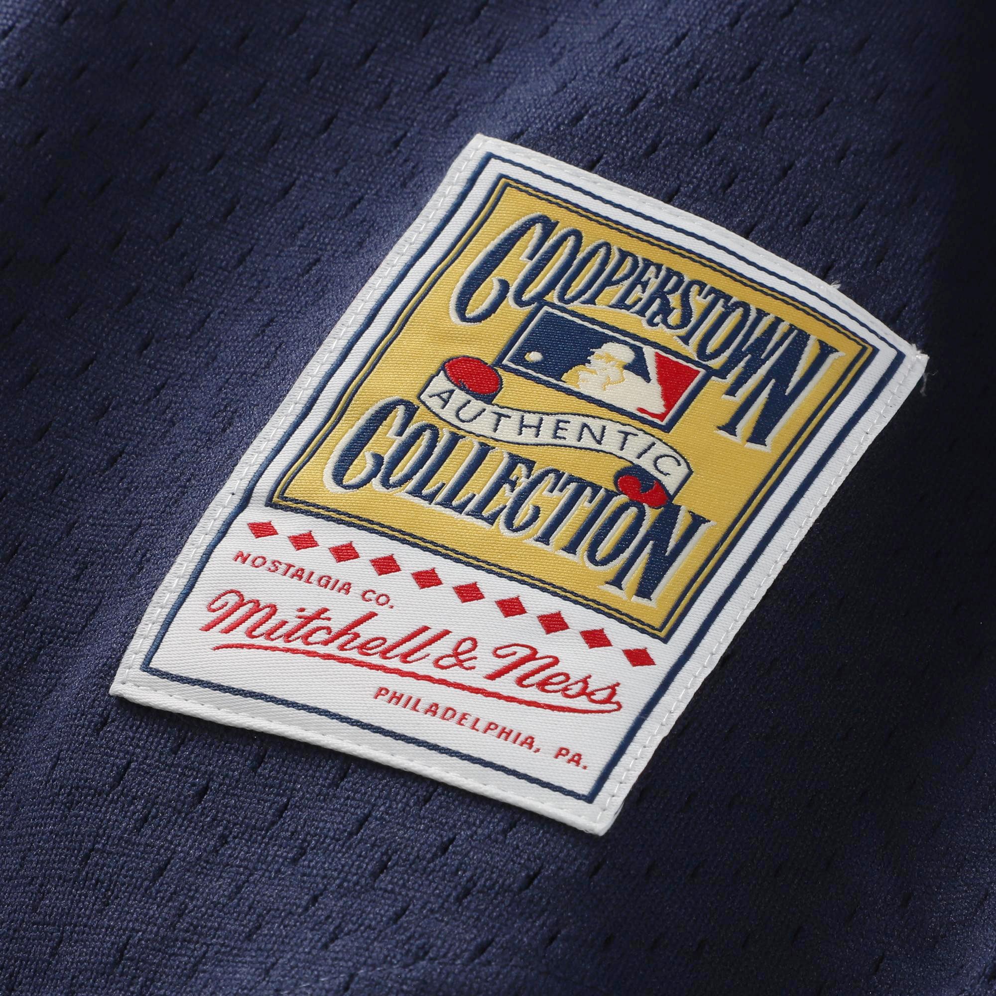 Men's New York Yankees Mariano Rivera Mitchell & Ness Navy Cooperstown Collection Mesh Batting Practice Button-Up Jersey - 9