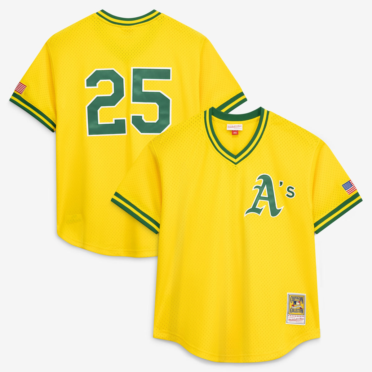Men's Athletics Mark McGwire Mitchell & Ness Gold Authentic Batting Practice Jersey - 2