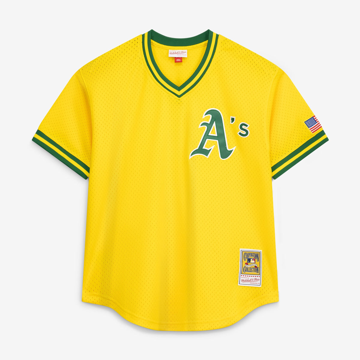Men's Athletics Mark McGwire Mitchell & Ness Gold Authentic Batting Practice Jersey - 3