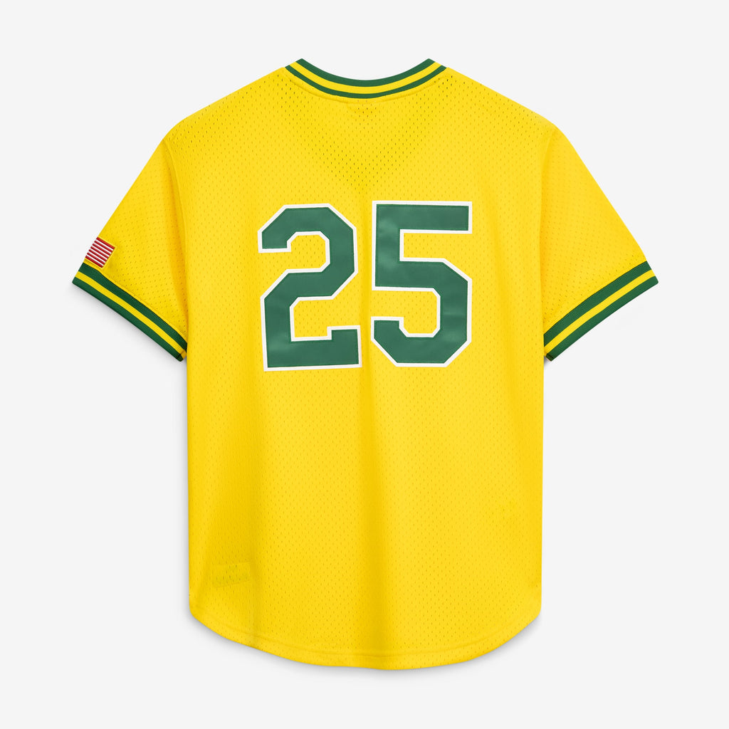 Men's Athletics Mark McGwire Mitchell & Ness Gold Authentic Batting Practice Jersey - 4