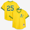 Men's Athletics Mark McGwire Mitchell & Ness Gold Authentic Batting Practice Jersey